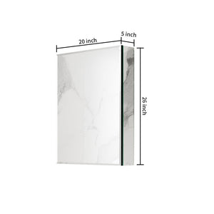 English Elm 20x26 Modern Matte Black Mirror Medicine Cabinet with Invisible Handle, Soft-Close Hinge, Recess/Wall Mount K551P185360