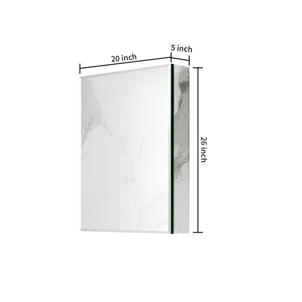 English Elm 20x26 Modern Matte Black Mirror Medicine Cabinet with Invisible Handle, Soft-Close Hinge, Recess/Wall Mount K551P185360
