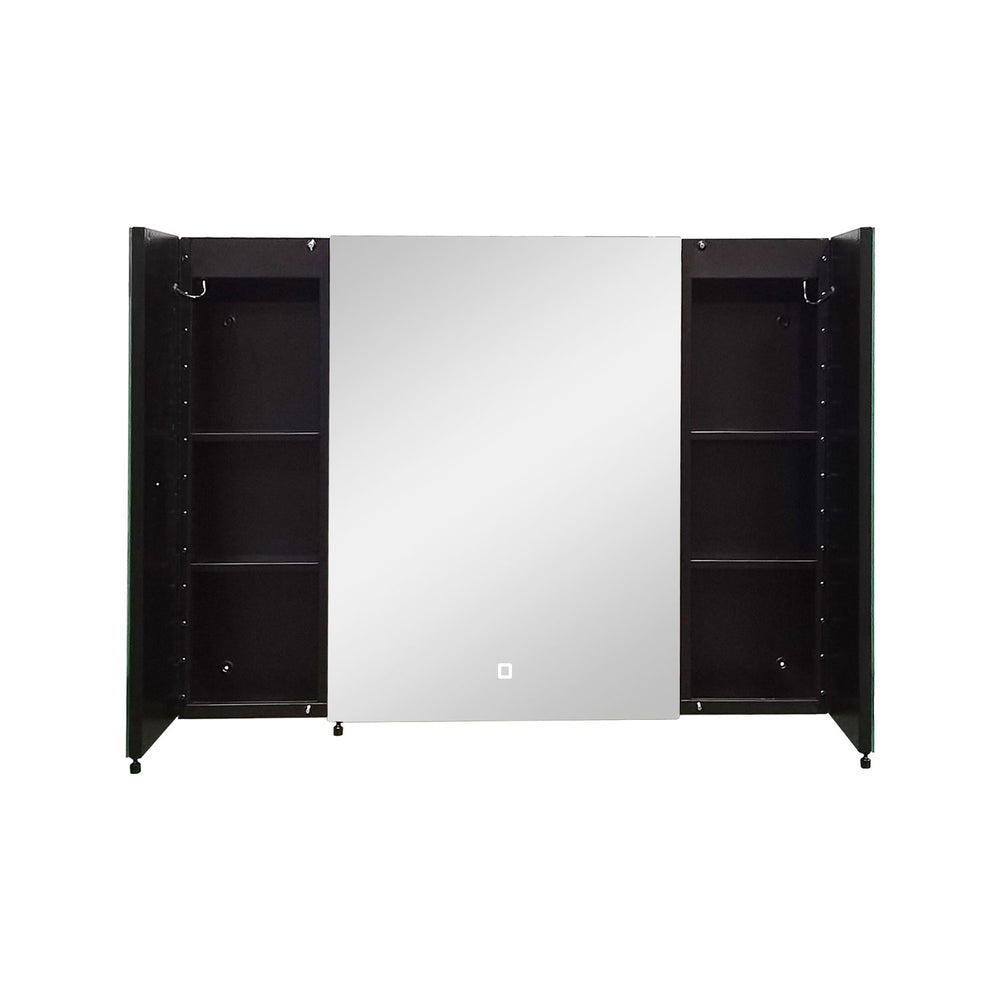 English Elm 36x26 LED Mirror Medicine Cabinet with Dimmable 3-Temp Lighting, Anti-Fog Surface Defogger, Spacious Storage Black K551P185527
