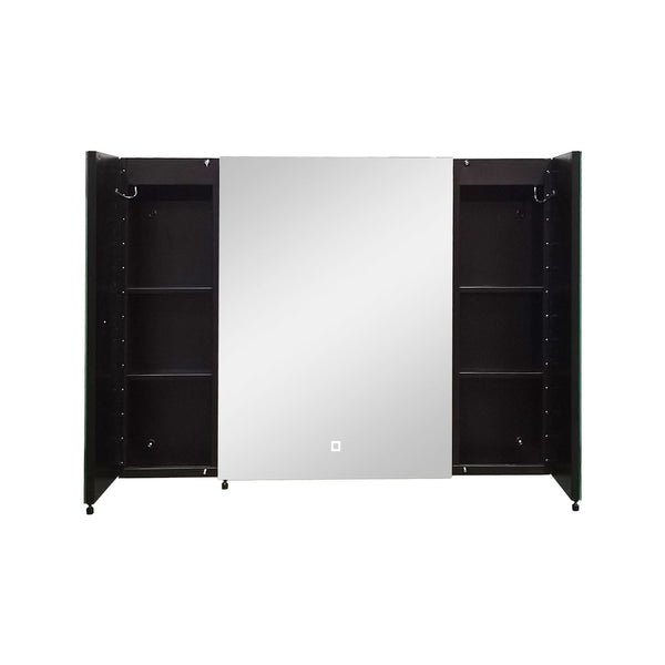 English Elm 36x26 LED Mirror Medicine Cabinet with Dimmable 3-Temp Lighting, Anti-Fog Surface Defogger, Spacious Storage Black K551P185527