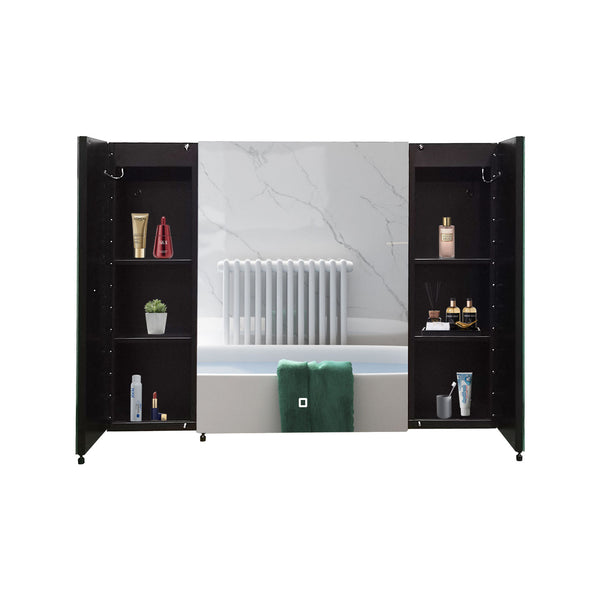English Elm 36x26 LED Mirror Medicine Cabinet with Dimmable 3-Temp Lighting, Anti-Fog Surface Defogger, Spacious Storage Black K551P185527