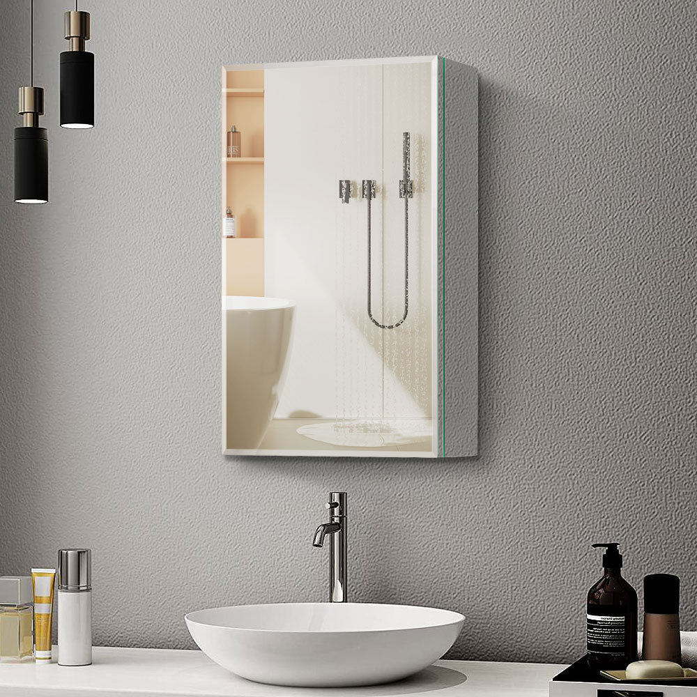 English Elm 20x26 Modern Matte Black Mirror Medicine Cabinet with Invisible Handle, Soft-Close Hinge, Recess/Wall Mount K551P185360