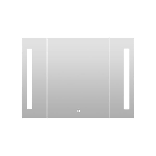 English Elm 36x26 LED Mirror Medicine Cabinet with Dimmable 3-Temp Lighting, Anti-Fog Surface Defogger, Spacious Storage Black K551P185527