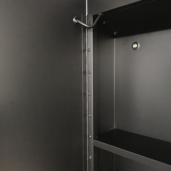 English Elm 36x26 LED Mirror Medicine Cabinet with Dimmable 3-Temp Lighting, Anti-Fog Surface Defogger, Spacious Storage Black K551P185527