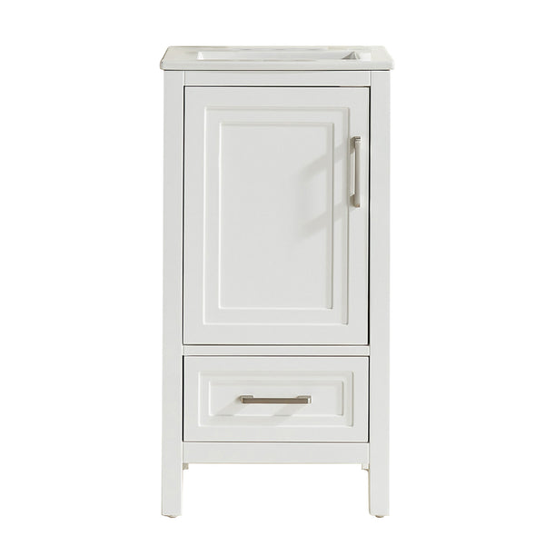 English Elm Fully 18" Freestanding Single Bathroom Vanity with Waterproof 5-Layer Paint, Open Back and Dual Handles White W1826P351749