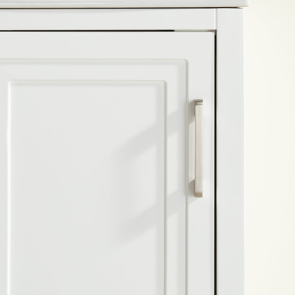 English Elm Fully 18" Freestanding Single Bathroom Vanity with Waterproof 5-Layer Paint, Open Back and Dual Handles White W1826P351749