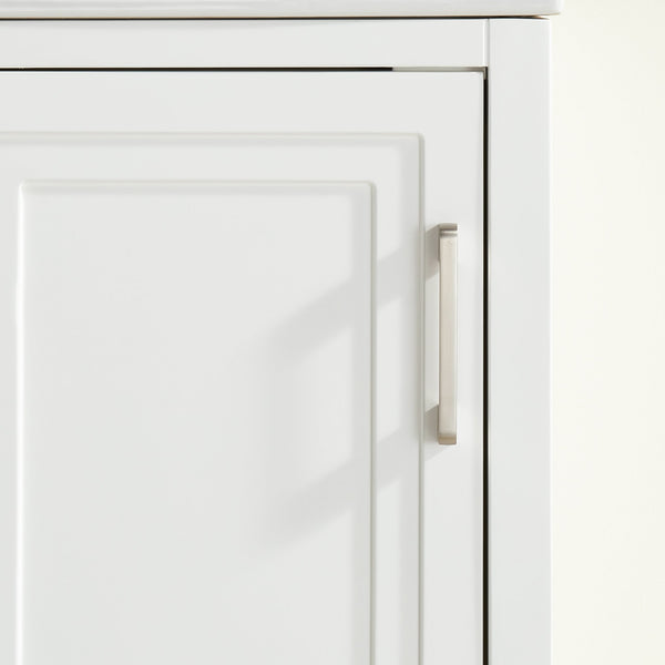 English Elm Fully 18" Freestanding Single Bathroom Vanity with Waterproof 5-Layer Paint, Open Back and Dual Handles White W1826P351749
