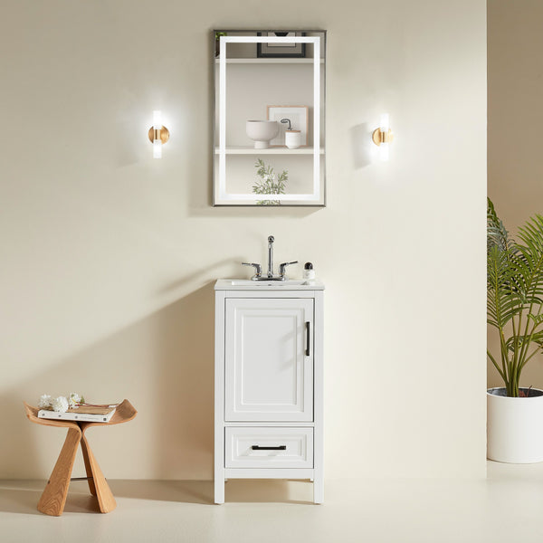 English Elm Fully Assembled 18'' Freestanding Bathroom Vanity - Modern Design, Two Handle Options & Space-Saving K1826P225850