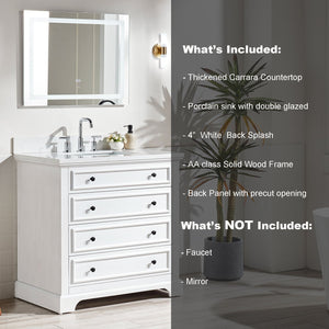 English Elm Fully Assembled 36'' Freestanding Bathroom Vanity With Elegant Marble Top & Ample Storage Solutions K1826P225847