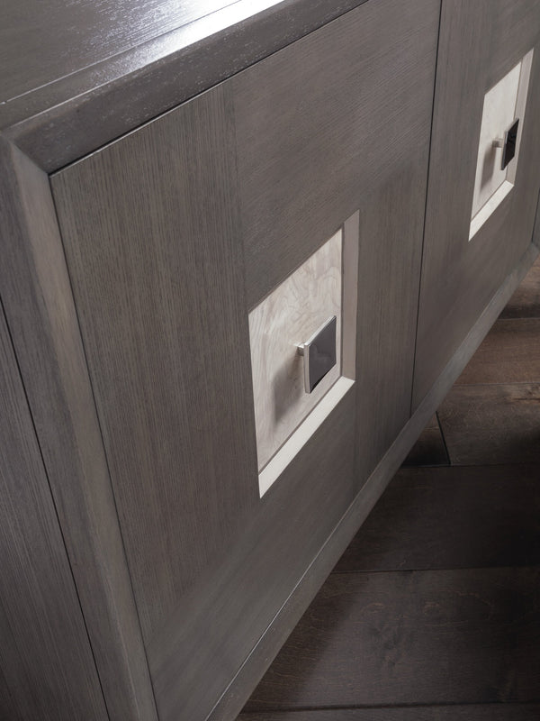 Lexington Artistica Home Mercury Stunning Media Console With Unique Finishes, Adjustable Shelves, And Elegant Design Gray Brown Wood 2025-908