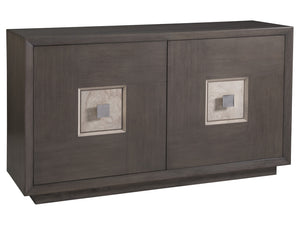 Lexington Artistica Home Mercury Media Console - Exquisite Bleached Olive Ash Burl Design With Adjustable Shelves & Wire Management Gray Brown Wood 2025-907