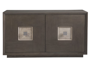 Lexington Artistica Home Mercury Media Console - Exquisite Bleached Olive Ash Burl Design With Adjustable Shelves & Wire Management Gray Brown Wood 2025-907