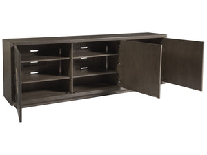 Lexington Artistica Home Mercury Stunning Media Console With Unique Finishes, Adjustable Shelves, And Elegant Design Gray Brown Wood 2025-908