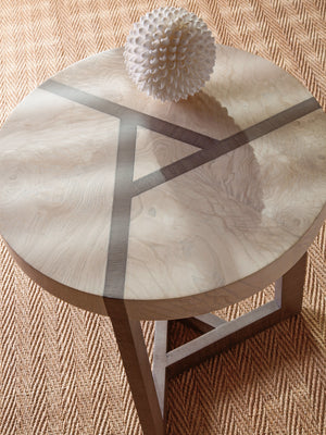 Lexington Artistica Home Mercury Spot Table - Unique Geometric Design In Bleached Olive Ash Burl And White Oak Veneers Gray Brown Wood 2025-950