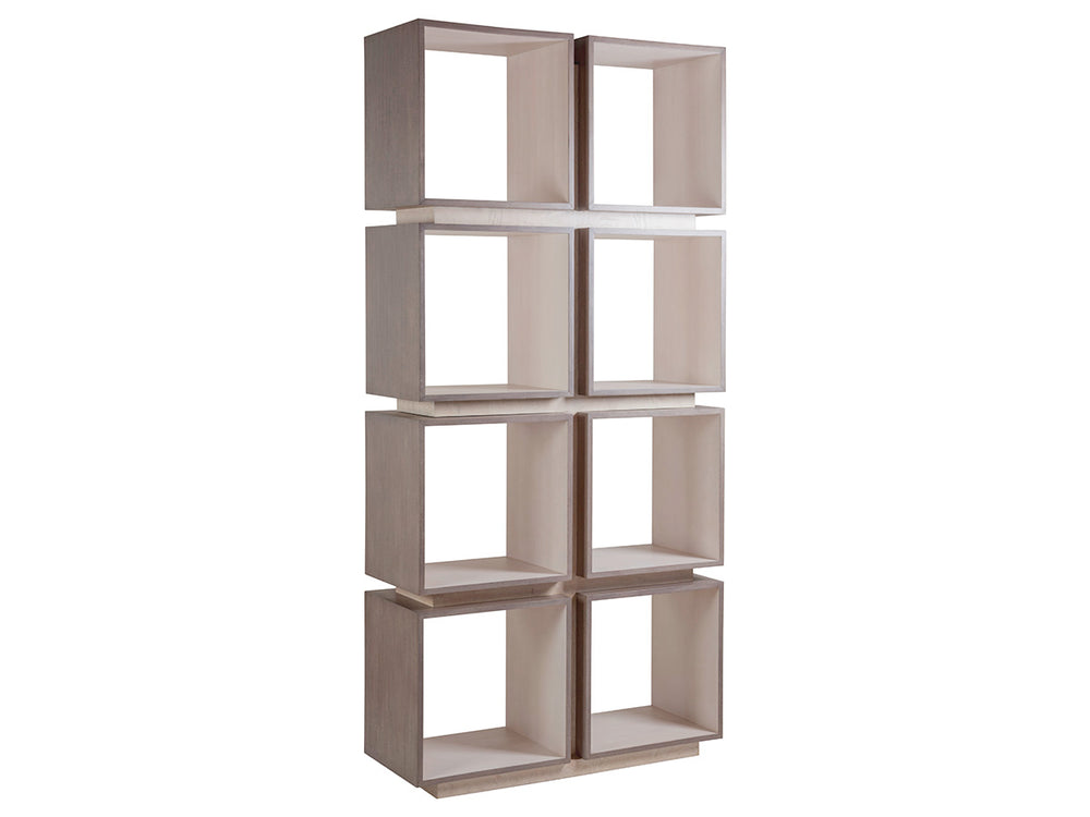 Lexington Artistica Home Mercury Eight-cube Etagere: Modern Bookcase With Unique Mixed Media Design And Stunning Finishes Gray Brown Wood 2025-991c