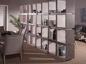 Lexington Artistica Home Mercury Eight-cube Etagere: Modern Bookcase With Unique Mixed Media Design And Stunning Finishes Gray Brown Wood 2025-991c