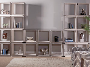 Lexington Artistica Home Mercury Eight-cube Etagere: Modern Bookcase With Unique Mixed Media Design And Stunning Finishes Gray Brown Wood 2025-991c