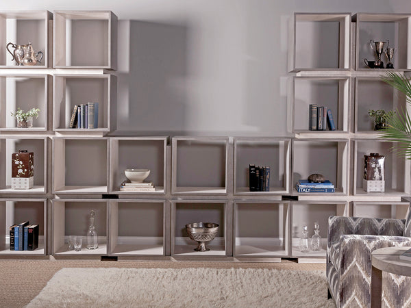 Lexington Artistica Home Mercury Eight-cube Etagere: Modern Bookcase With Unique Mixed Media Design And Stunning Finishes Gray Brown Wood 2025-991c