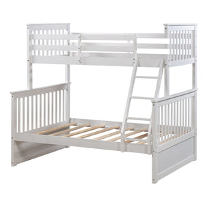 English Elm Twin Over Full Bunk Bed With Under-Bed Storage Drawers, Safe Wooden Design For Kids' Rooms – White K495S00005-GIGA