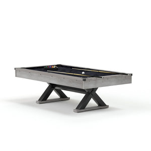 English Elm 84" Pool Table with X Legs Black Felt Mdf Frame Rustic Grey Game Room Billiards W1668P170269
