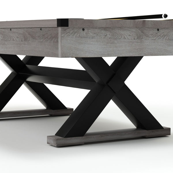 English Elm 84" Pool Table with X Legs Black Felt Mdf Frame Rustic Grey Game Room Billiards W1668P170269