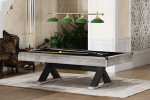 English Elm 84" Pool Table with X Legs Black Felt Mdf Frame Rustic Grey Game Room Billiards W1668P170269