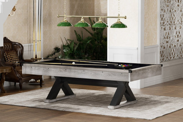 English Elm 84" Pool Table with X Legs Black Felt Mdf Frame Rustic Grey Game Room Billiards W1668P170269