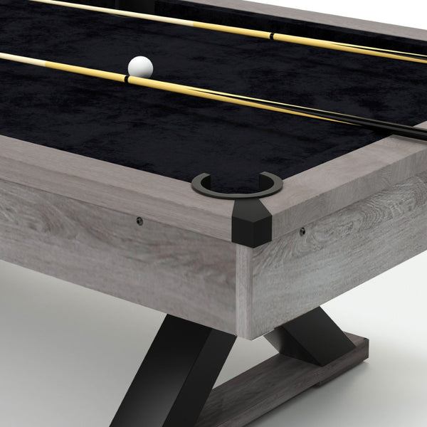 English Elm 84" Pool Table with X Legs Black Felt Mdf Frame Rustic Grey Game Room Billiards W1668P170269