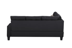 English Elm 6-piece Tufted Polyester Sectional Sofa Set with Ottoman for Modern Living Rooms Black K311S00013