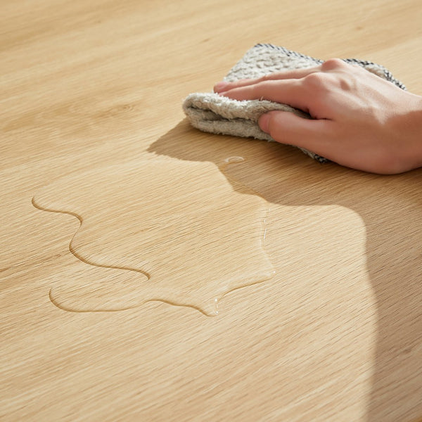 English Elm Dining Table Set with Stowable Benches, Industrial Chipboard & Steel Counter Height, Waterproof Durable Finish White+Natural W1668P186640