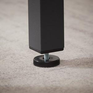 English Elm Dining Bar Table Set with 2 Benches, Rustic Brown & Black Industrial Kitchen Counter, Stable Adjustable Feet, Waterproof Surface, 43.3"L x 23.6"W x 29.9"H W1668P143137