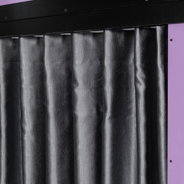 English Elm Full Size Loft Bed with Desk Blackout Curtains Rgb Lighting and Integrated Storage Purple+Black LT000377AAI