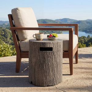 English Elm 16x20 Mgo Concrete Look Outdoor Side Table with Hidden Propane Tank Storage N772P289185G
