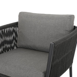 English Elm Christopher Knight Home® - HANFORD Woven Rope Club Chair in Grey — Durable Outdoor/Indoor Accent Seat with Compact 28.5x27.5x18.5" 65989.00GRY
