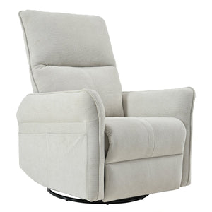 English Elm 360° Swivel Rocker Recliner Chair with Pull-Ring Recline, 360° Swivel, Rocking Comfort for Living Spaces Gray W1028S00049