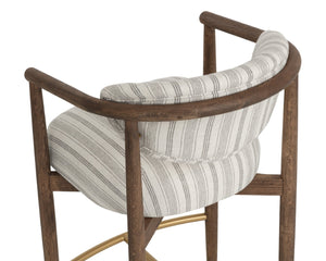 Sunpan SIGRID Counter Stool – Stylish Antique Brown with Gifford Script Upholstery for Ultimate Comfort 112742