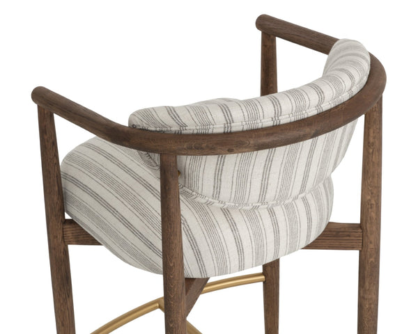 Sunpan SIGRID Counter Stool – Stylish Antique Brown with Gifford Script Upholstery for Ultimate Comfort 112742