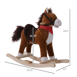 English Elm Walking Horse Ride on Toy Plush Pedal Pony with Wheels for Kids Ages 3 to 8 T3971P442103