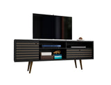 Liberty 70.86" Mid-Century Modern TV Stand in Black 202AMC8 Manhattan Comfort