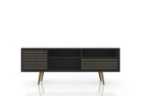 Liberty 70.86" Mid-Century Modern TV Stand in Black 202AMC8 Manhattan Comfort