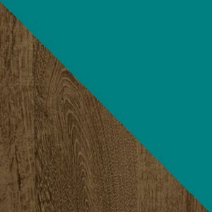 Liberty 70.86" Mid-Century Modern TV Stand in Rustic Brown and Aqua Blue 202AMC93 Manhattan Comfort