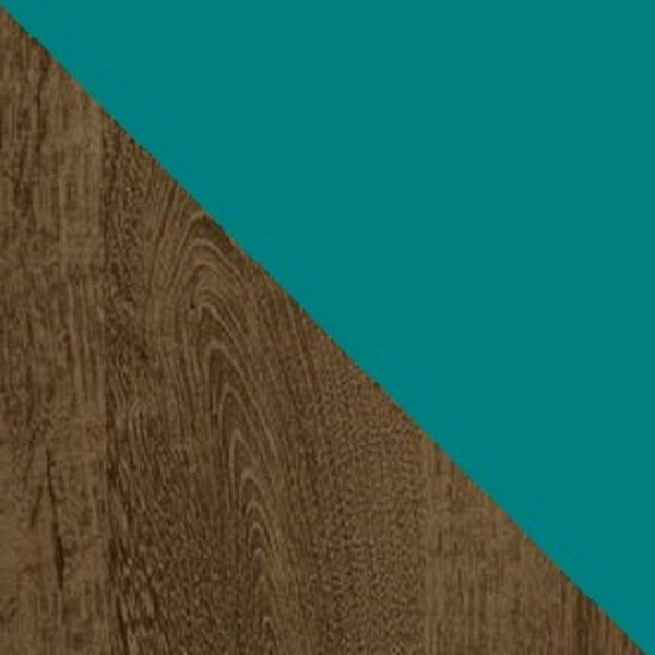 Liberty 70.86" Mid-Century Modern TV Stand in Rustic Brown and Aqua Blue 202AMC93 Manhattan Comfort