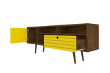 Liberty 70.86" Mid-Century Modern TV Stand in Rustic Brown and Yellow 202AMC94 Manhattan Comfort