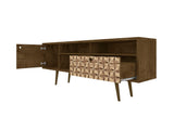 Liberty 70.86" Mid-Century Modern TV Stand in Rustic Brown and 3D Brown Prints 202AMC97 Manhattan Comfort