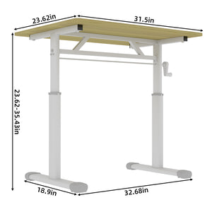 English Elm Adjustable Study Desk – Ergonomic Height-Adjustable Workspace For Kids & Adults, Compact Design W1935P338359