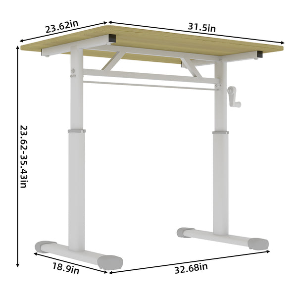 English Elm Adjustable Study Desk – Ergonomic Height-Adjustable Workspace For Kids & Adults, Compact Design W1935P338359