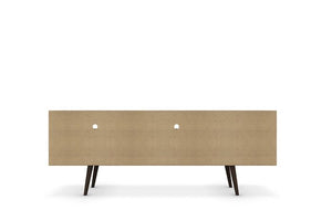 Liberty 70.86" Mid-Century Modern TV Stand in Rustic Brown and White 202AMC96 Manhattan Comfort