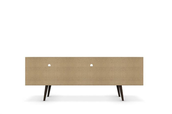 Liberty 70.86" Mid-Century Modern TV Stand in Rustic Brown and White 202AMC96 Manhattan Comfort