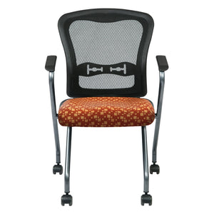 OSP Home Furnishings Deluxe Pro-line Ii Folding Nesting Armchair with Mesh Back and Lumbar Support Marigold 84440-K111