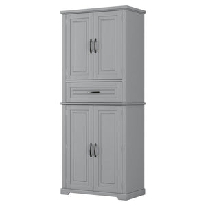 English Elm Christopher Knight Home® - Bathroom Storage Cabinet with Doors Drawer and Adjustable Shelves — MDF Build, Anti-Tip Safety, Modern Appeal Grey N759P241667E